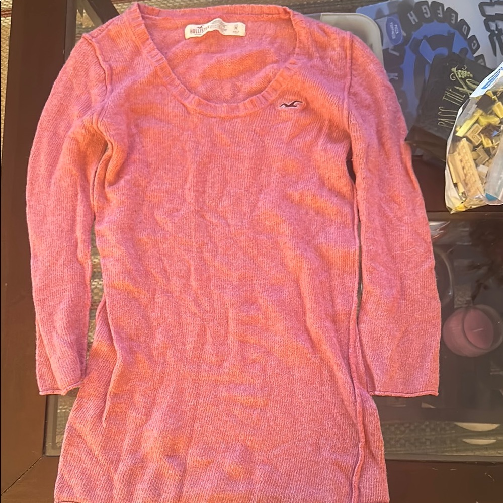 Hollister Pink Knit Sweater Casual Long Sleeve